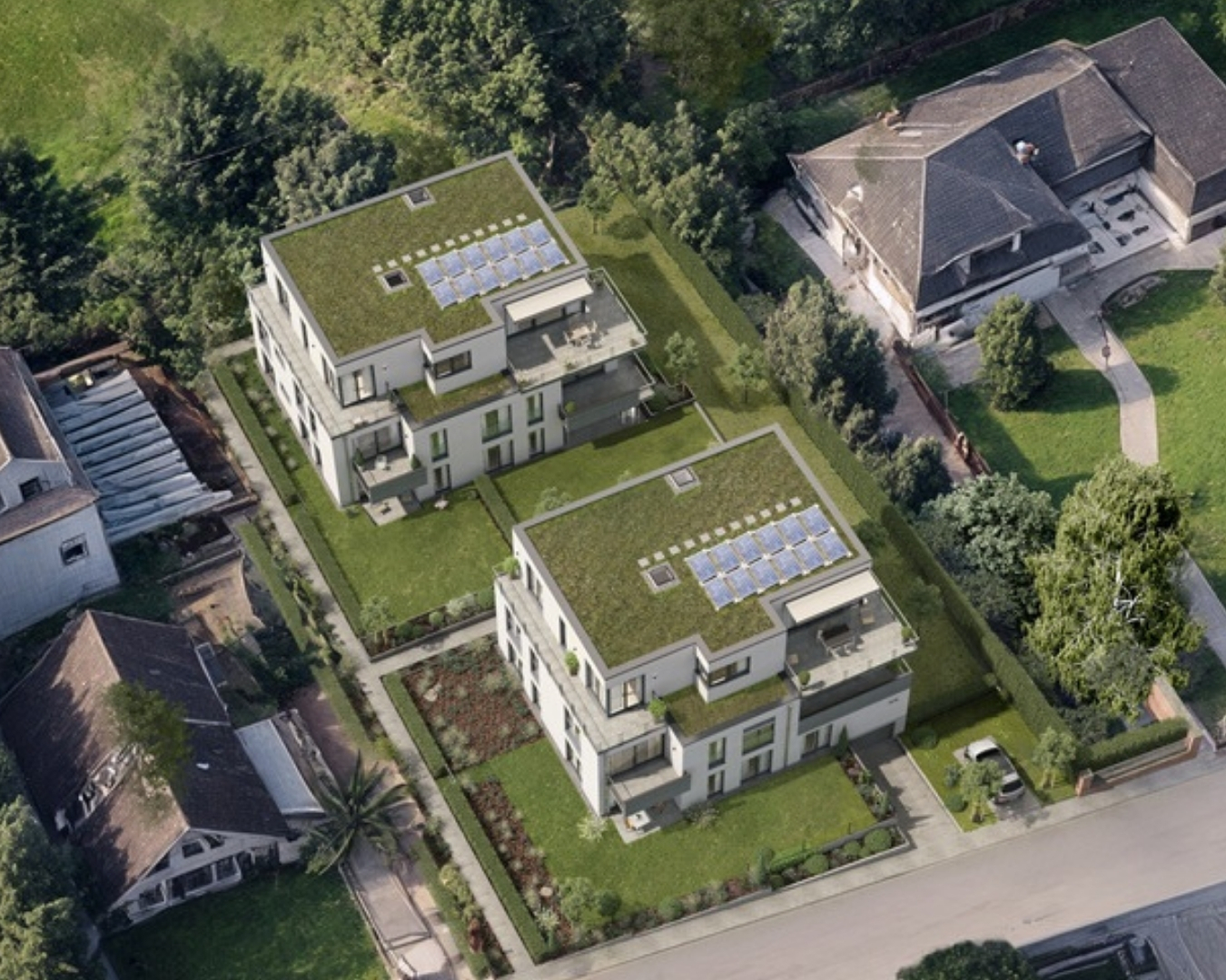 Photovoltaik und begrünte Dächer