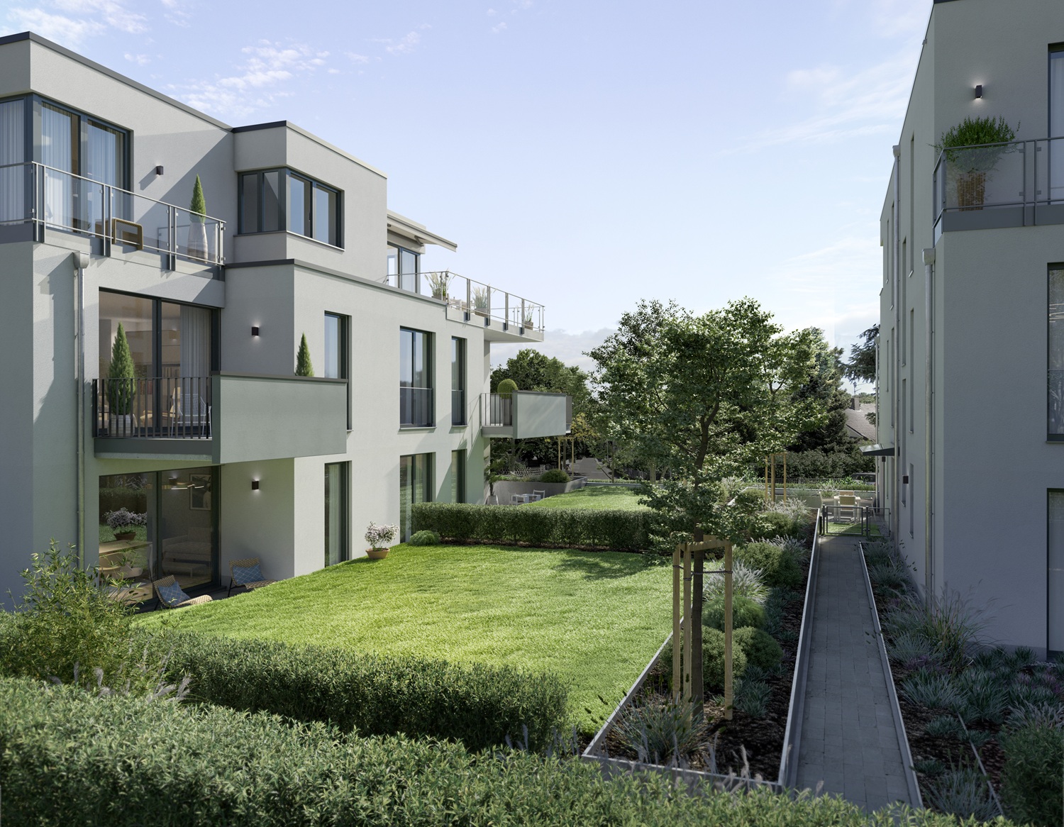 Außenvisualisierung des Neubauprojekts am Kapellenberg